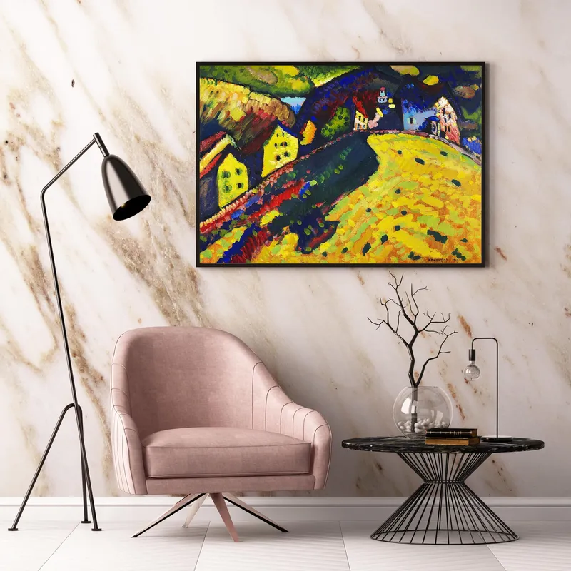 Постер «Дома в Мурнау» на стене в офисе