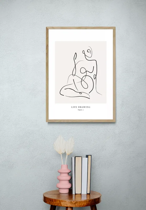 Постер «Лайн-Арт - Фигура 2» на стене в офисе