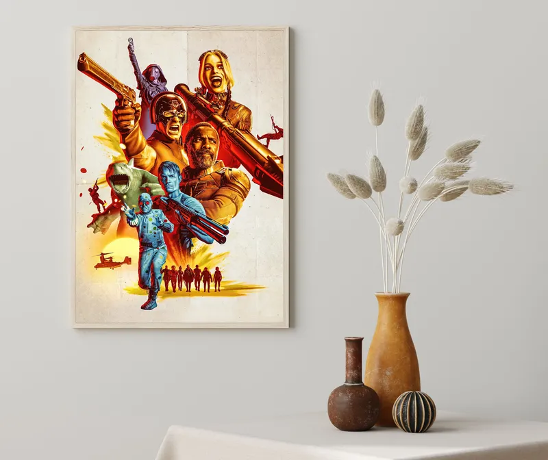 Постер «Отряд самоубийц - Афиша, 2021» на стене в офисе