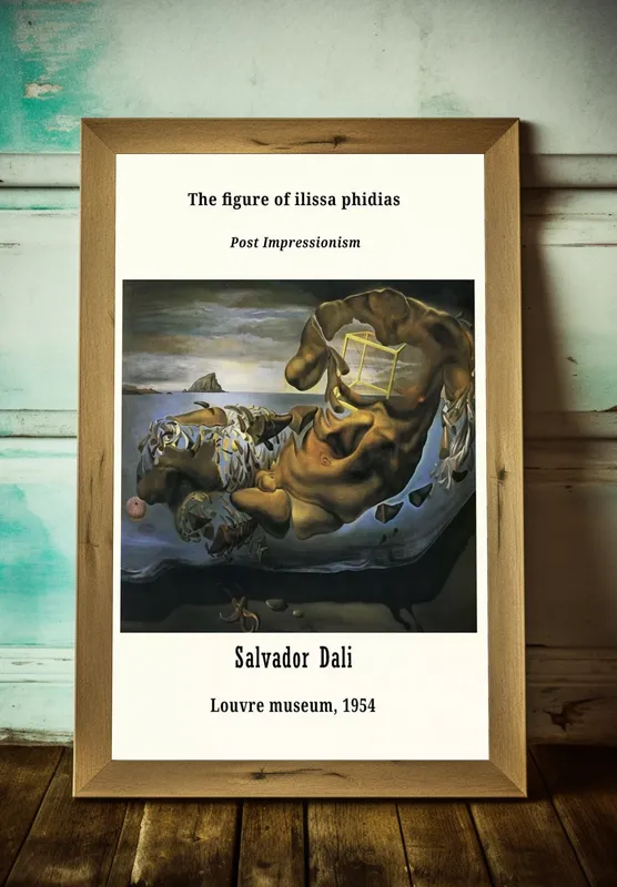 Постер «Сальвадор Дали - Фигура Иллиса Фидиас» над диваном в гостиной