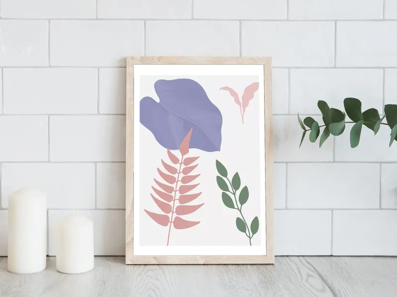 Постер «Листья Растений» на стене в офисе