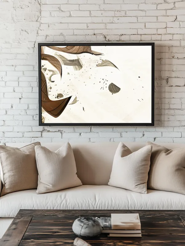 Постер «Абстрактные линии» на стене в офисе