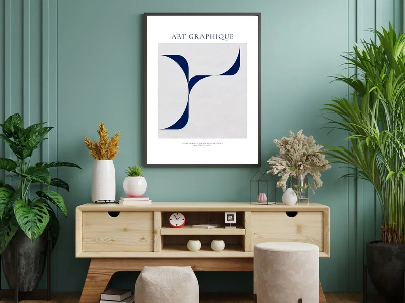 Постер «Синие Лепестки» на стене в офисе