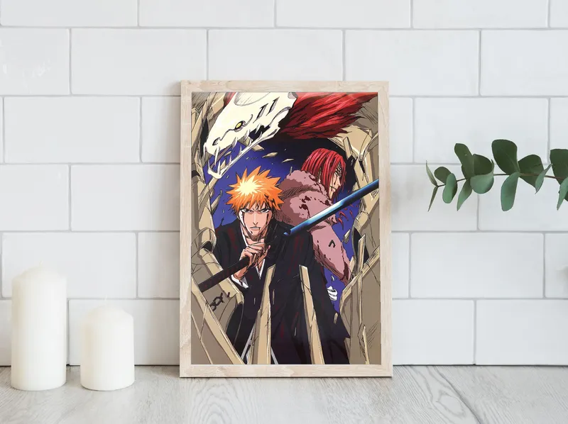 Постер «Блич. Ичиго и Рендзи» на стене в офисе