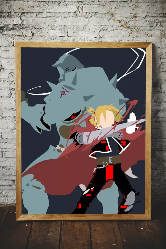 Постер «Стальной Алхимик. Минимализм» на стене в офисе