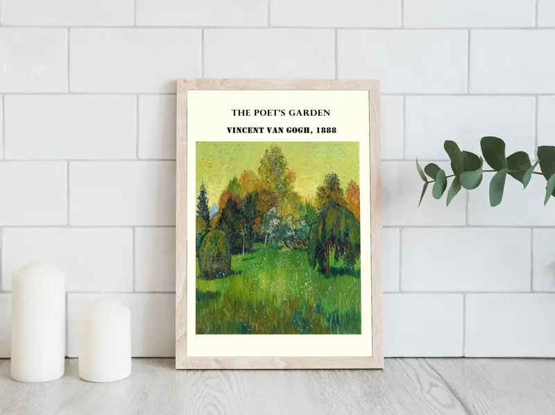 Постер «Ван Гог - Сад поэта» над диваном в гостиной