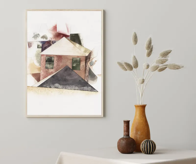 Постер «Геометрия - Маленький фигурный городок» на стене в офисе