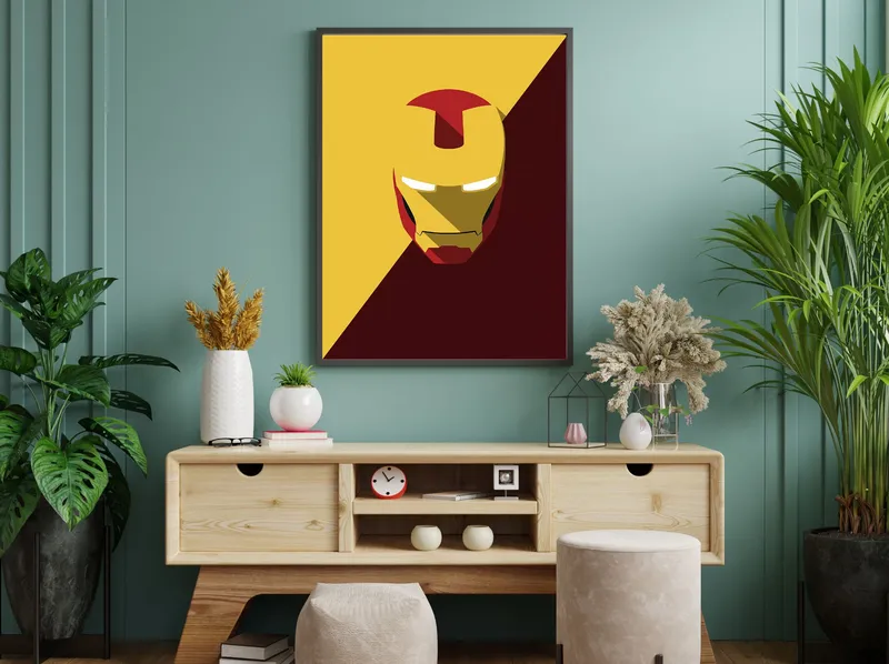Постер «Железный Человек: - Iron Man-Минимализм» на стене в офисе
