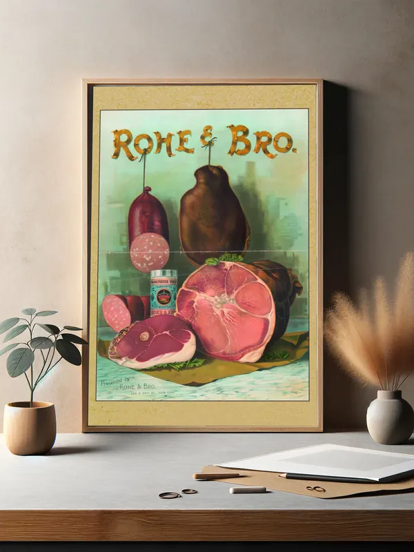 Постер «Итальянские деликатесы» над диваном в гостиной