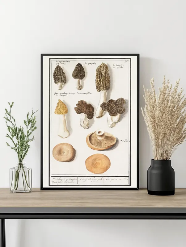 Постер «Грибы - Грибы сморчки Morieljes» на стене в офисе