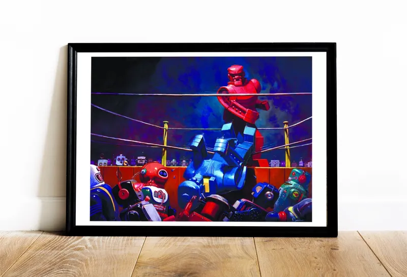 Постер «Эрик Джойнер - Роботы» на стене в офисе