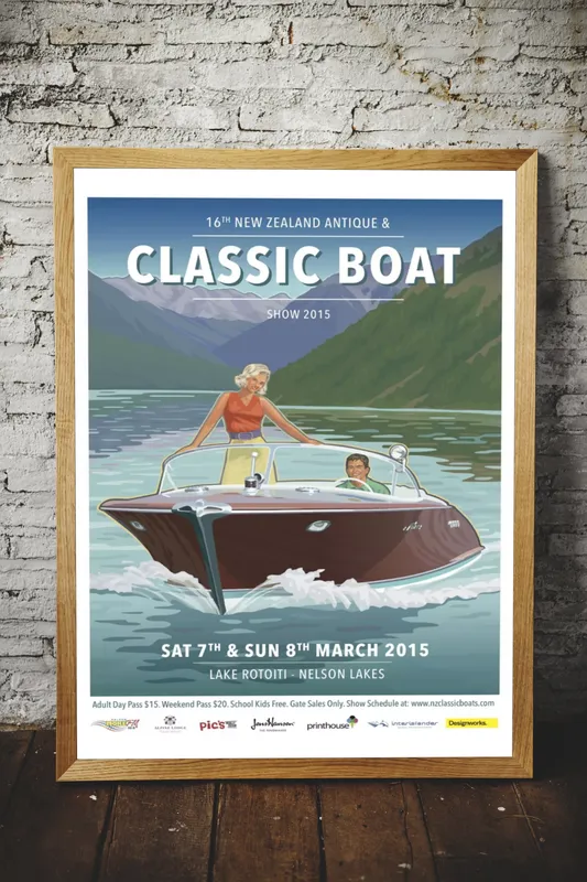 Постер «Лодки - Классическая лодка» на стене в офисе