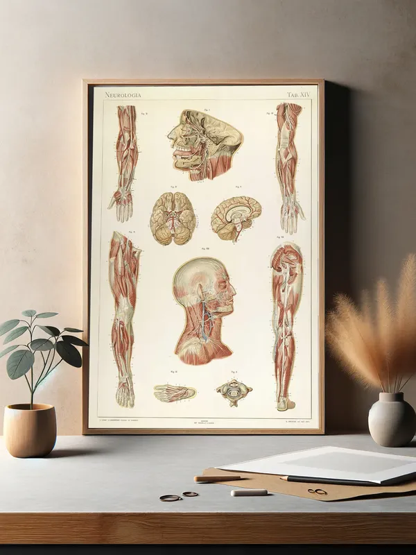 Постер «Анатомия - Строение сухожилий и связок человека» на стене в офисе