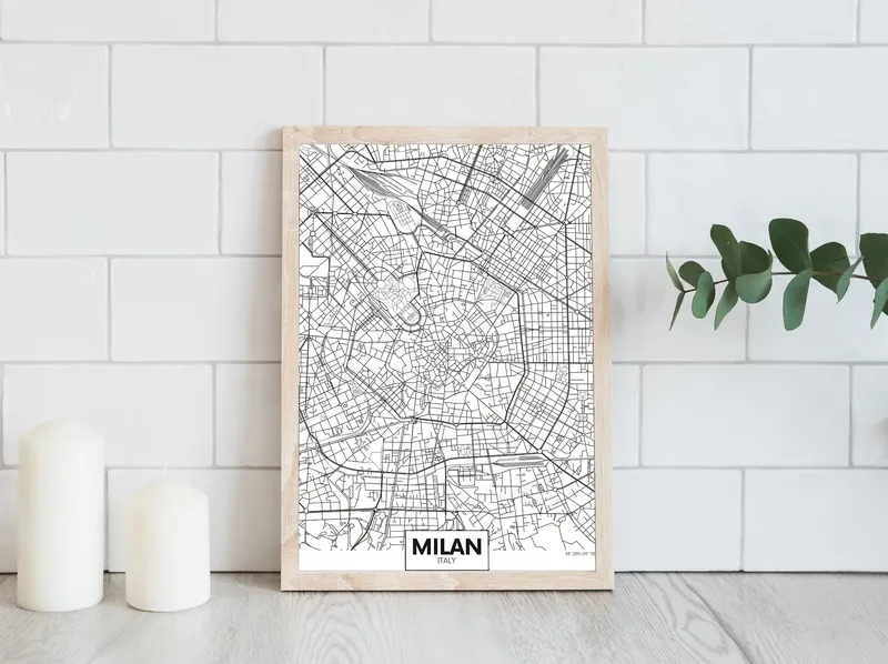 Постер «Милан» на стене в офисе