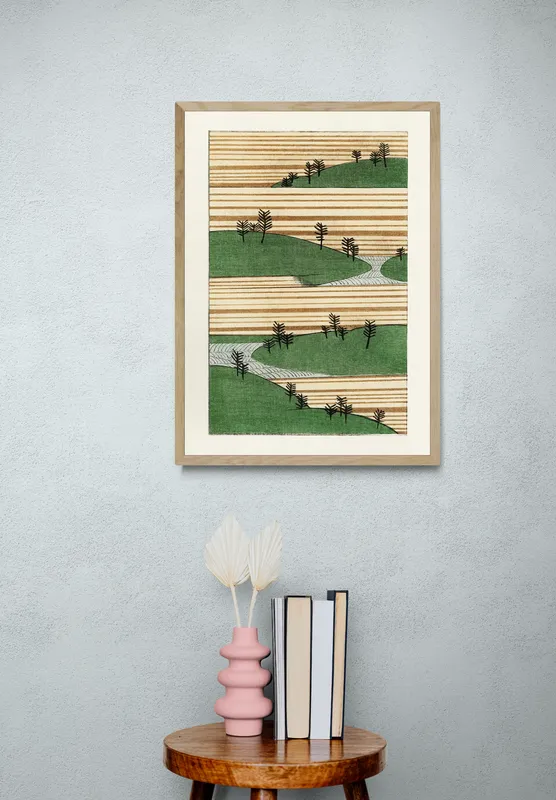 Постер «Пейзаж» на стене в офисе