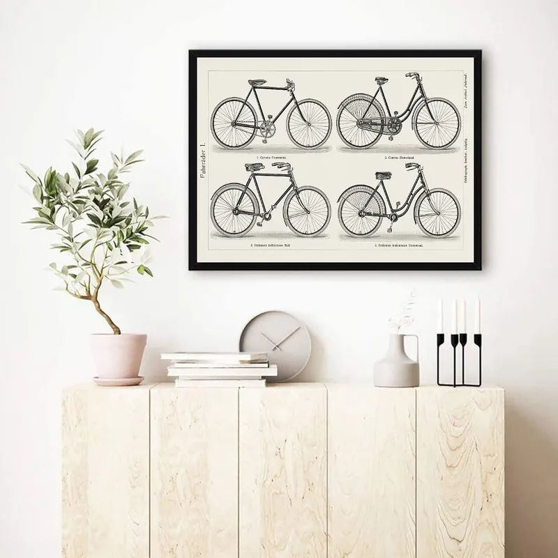 Постер «Постер Велосипеды» на стене в офисе