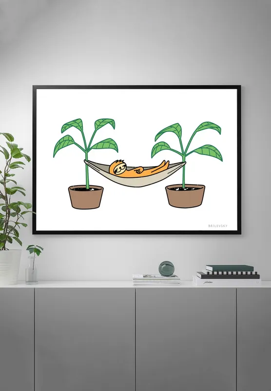 Постер «Brilevsky - В гамаке» на стене в офисе