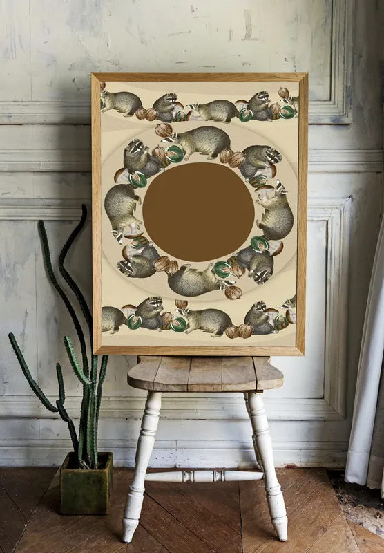 Постер «Джунгли - Еноты» на стене в офисе