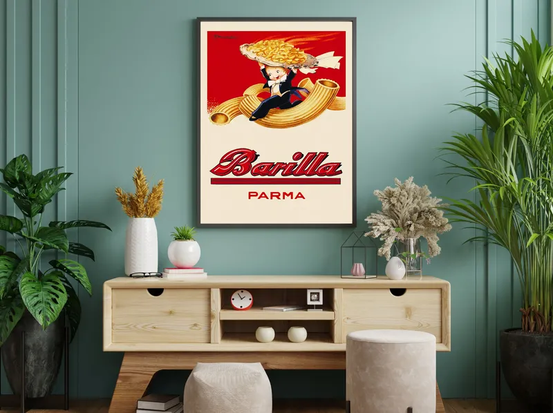 Постер «Барилла» на стене в офисе