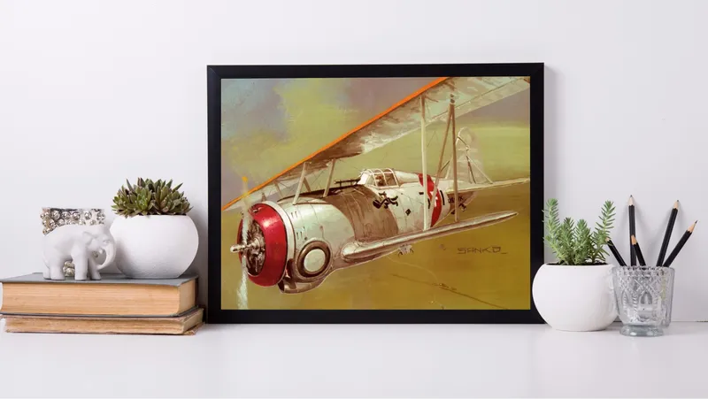 Постер «Малая авиация» на стене в офисе
