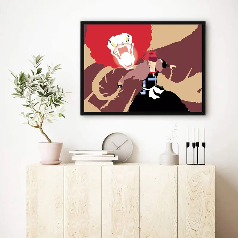 Постер «Блич. Минимализм - Рендзи Абараи и Банкай» на стене в офисе