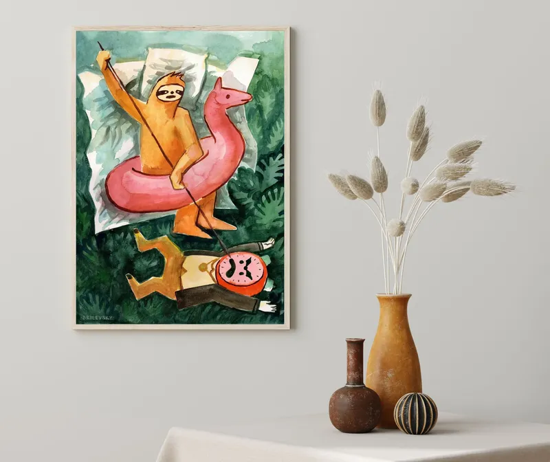 Постер «Brilevsky - Не равный бой» над диваном в гостиной