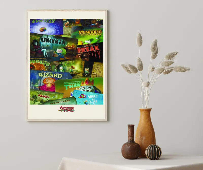 Постер «Время приключений. Эпизоды» на стене в офисе