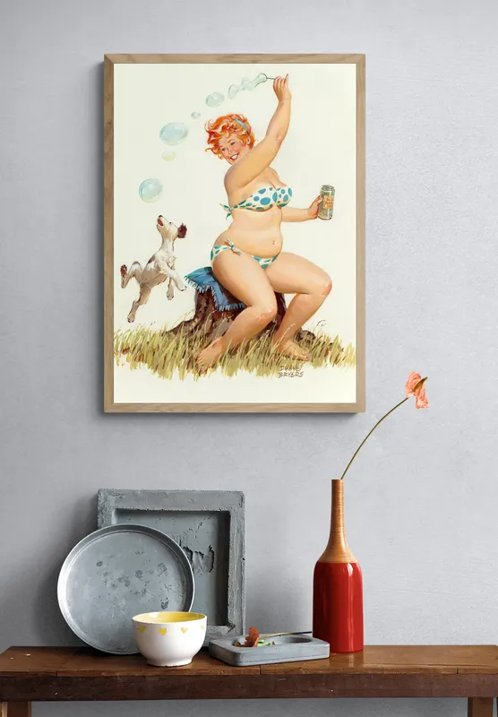 Постер «Хильда и мыльные пузыри» на стене в офисе