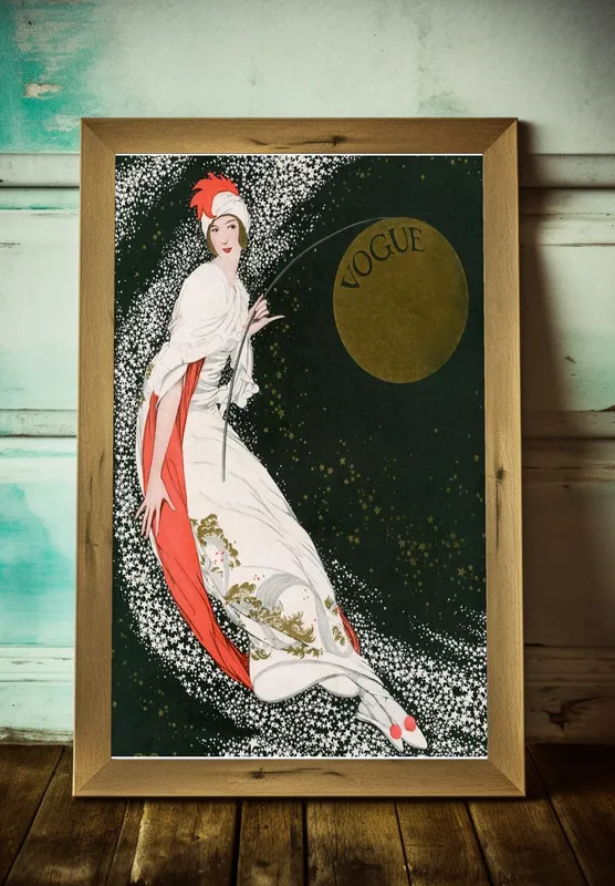 Постер «Vogue - Лунная ночь» над диваном в гостиной