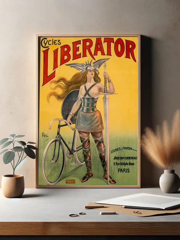 Постер «Велосипед Liberator» на стене в офисе
