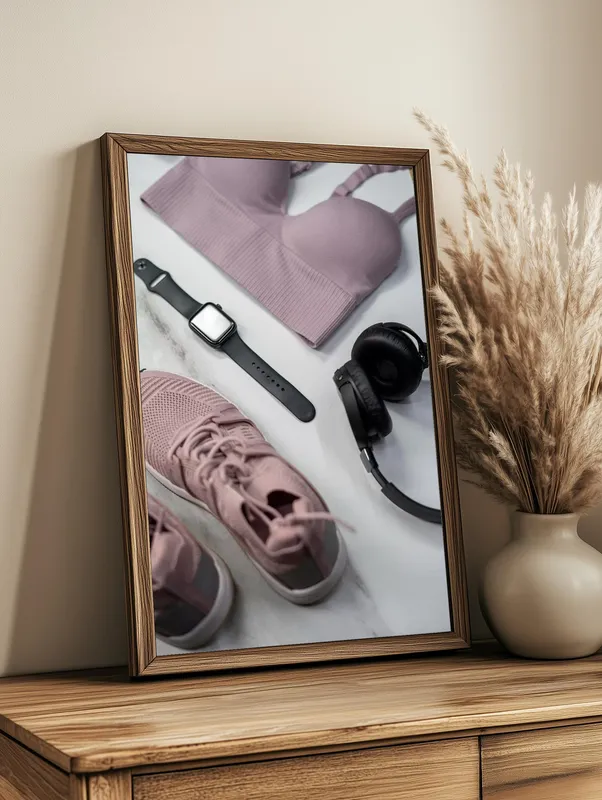 Постер «Всё для пробежки» на стене в офисе