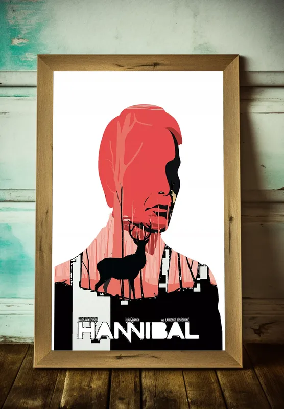 Постер «Ганнибал. В отражении» над диваном в гостиной