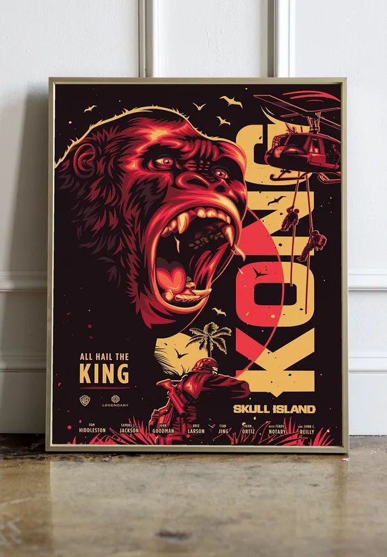 Постер «Конг: Остров черепа» на стене в офисе