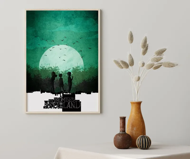 Постер «Обещанный Неверленд» над диваном в гостиной