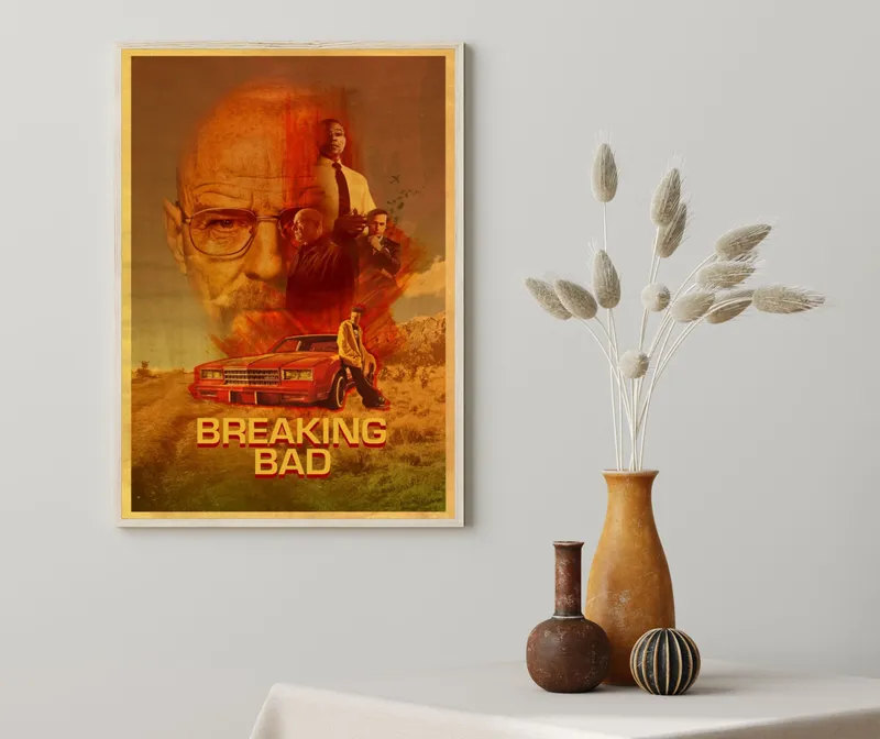 Постер «Во все тяжкие. Мысли» на стене в офисе