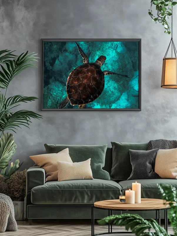 Постер «Морской житель» на стене в офисе