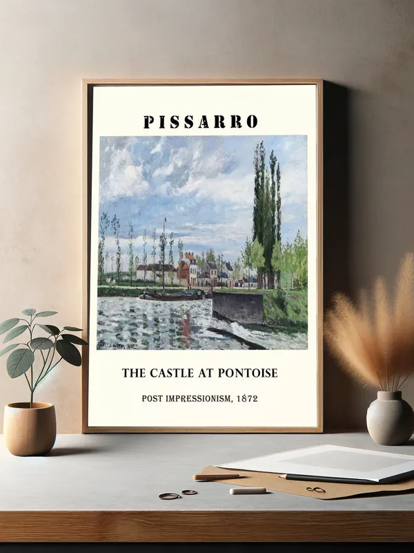 Постер «Камиль Писсарро - Замок в Понтуазе» на стене в офисе