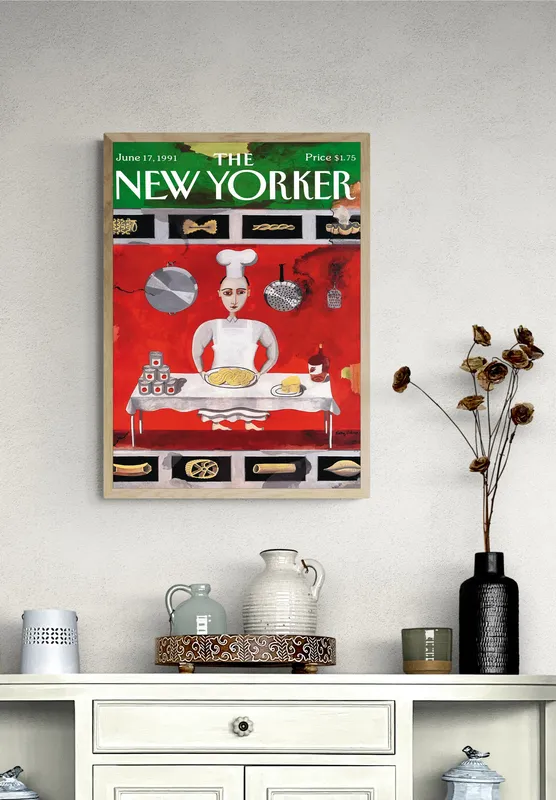 Постер «The New Yorker - Паста» на стене в офисе