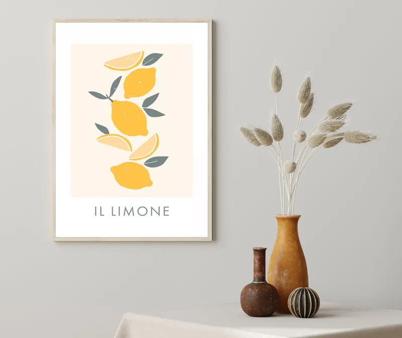 Постер «Цитрусовые - Лимон» на стене в офисе