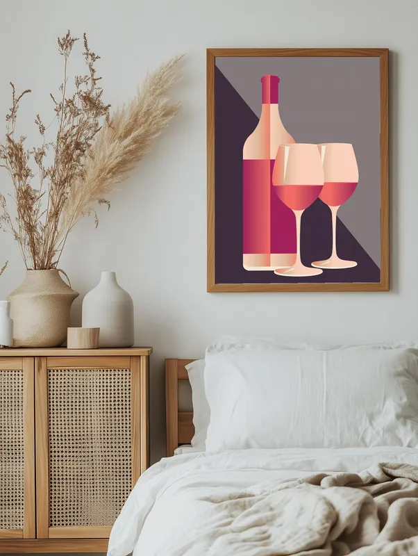 Постер «Вино на Двоих» на стене в офисе