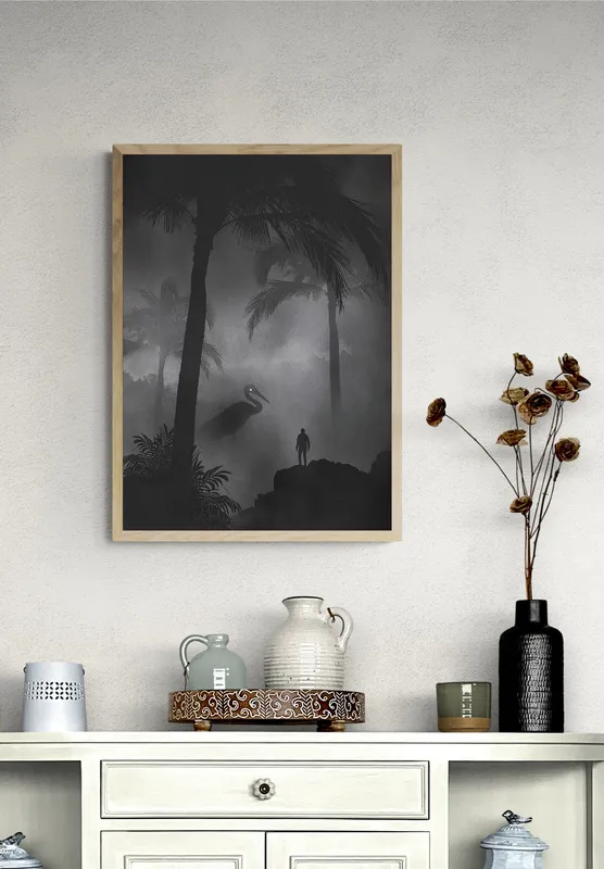 Постер «Темное фэнтези - Цапля» на стене в офисе