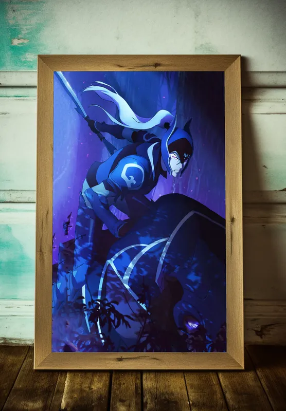 Постер «Аниме DOTA. Луна» на стене в офисе