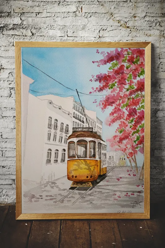 Постер «Желтый трамвай» на стене в офисе