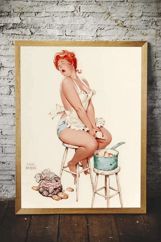 Постер «Хильда и чистка лука» на стене в офисе