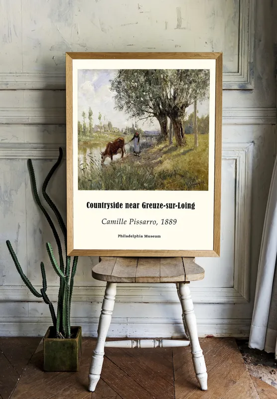 Постер «Камиль Писсарро - Сельская местность» на стене в офисе
