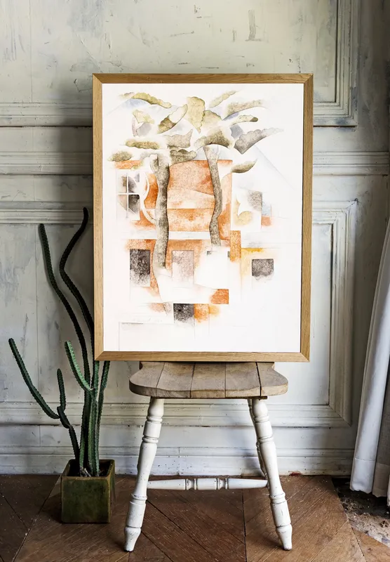 Постер «Геометрия - Геометрический дом» на стене в офисе