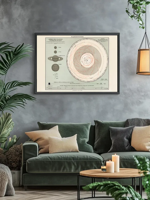Постер «Планетарная система» на стене в офисе