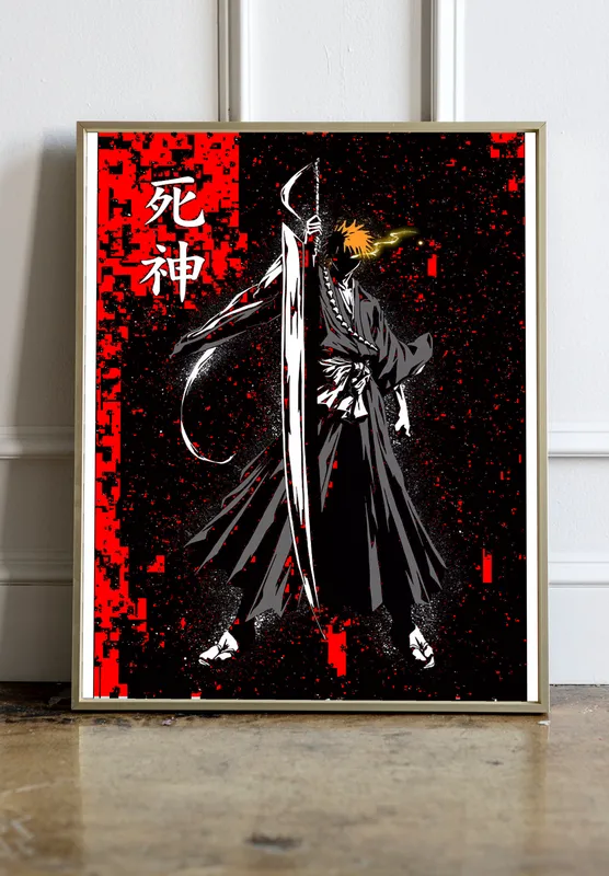 Постер «Блич. Ичиго Куросаки» на стене в офисе