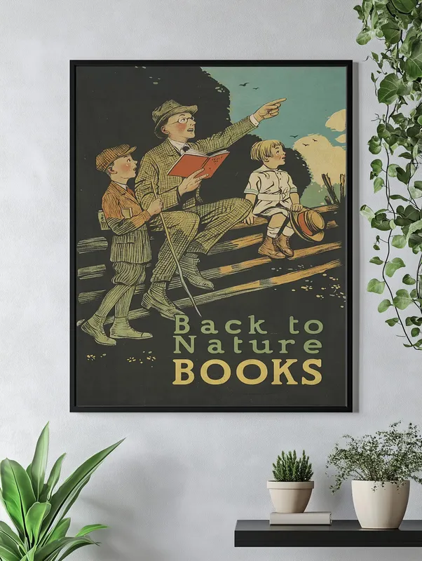 Постер «Книги - Вернёмся к книгам о природе» на стене в офисе