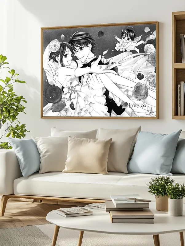 Постер «Опережая поцелуй. Свадебный переполох» на стене в офисе